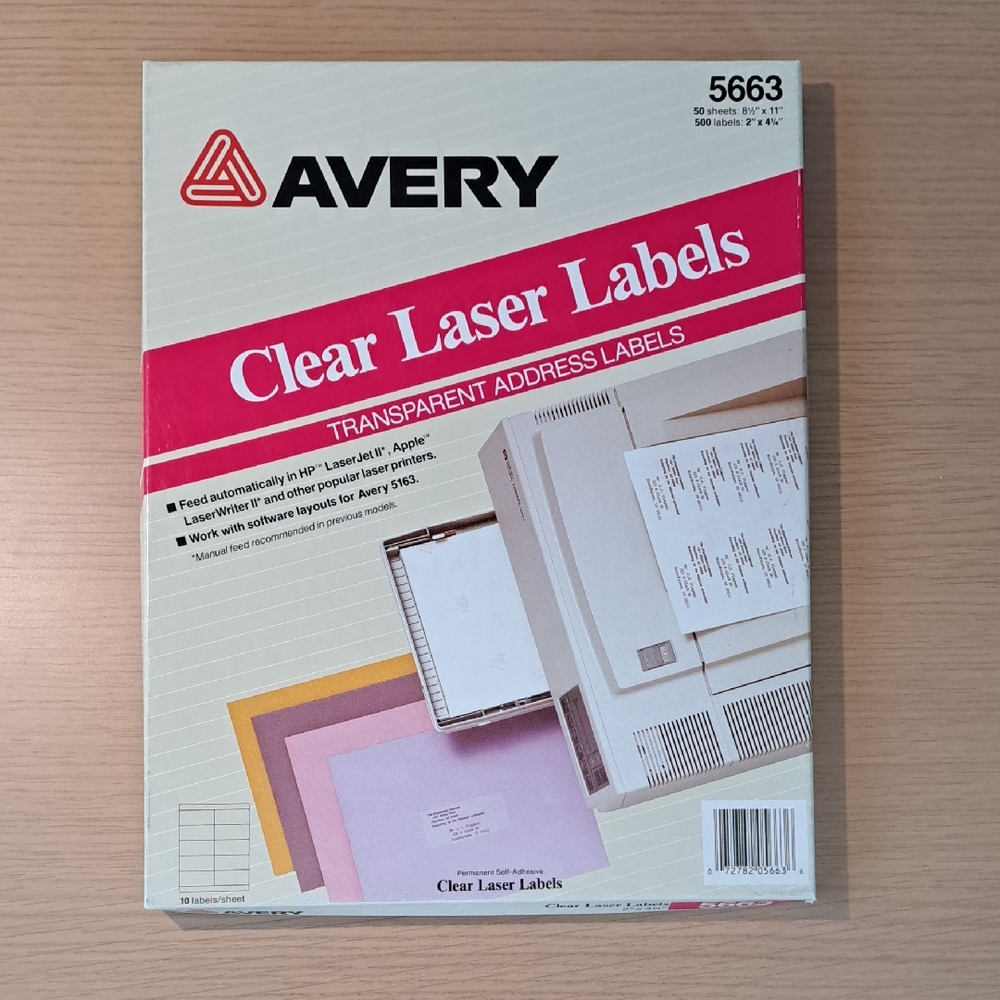 Avery Red Clear Laser Labels